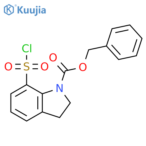 benzyl 7-(chlorosulfonyl)-2,3-dihydro-1H-indole-1-carboxylate structure