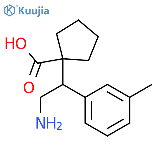 1-2-amino-1-(3-methylphenyl)ethylcyclopentane-1-carboxylic acid structure