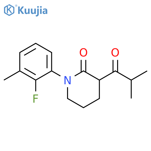 1-(2-fluoro-3-methylphenyl)-3-(2-methylpropanoyl)piperidin-2-one structure