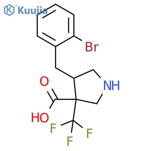 4-(2-bromophenyl)methyl-3-(trifluoromethyl)pyrrolidine-3-carboxylic acid structure