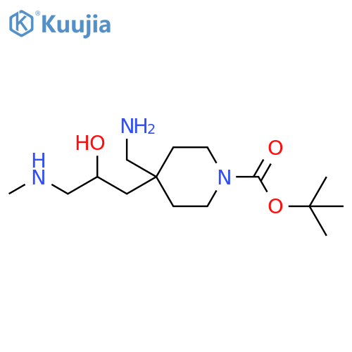 tert-butyl 4-(aminomethyl)-4-2-hydroxy-3-(methylamino)propylpiperidine-1-carboxylate structure