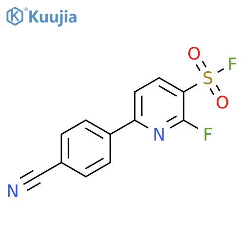 6-(4-cyanophenyl)-2-fluoropyridine-3-sulfonyl fluoride structure