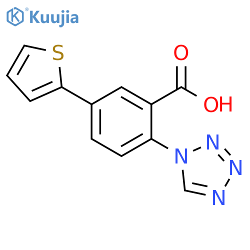2-(1H-1,2,3,4-tetrazol-1-yl)-5-(thiophen-2-yl)benzoic acid structure
