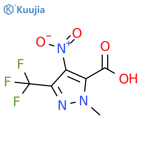 1-methyl-4-nitro-3-(trifluoromethyl)-1H-pyrazole-5-carboxylic acid structure