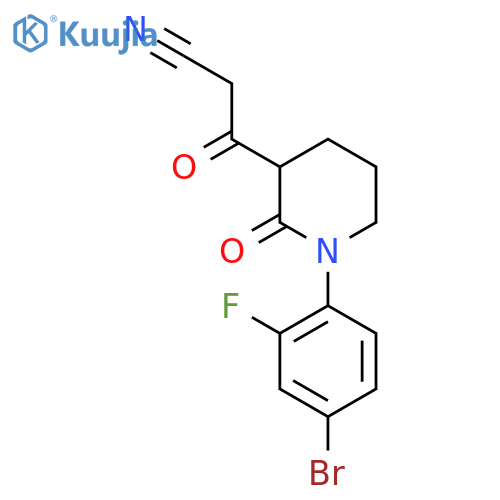 3-1-(4-bromo-2-fluorophenyl)-2-oxopiperidin-3-yl-3-oxopropanenitrile structure