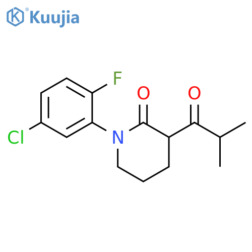 1-(5-chloro-2-fluorophenyl)-3-(2-methylpropanoyl)piperidin-2-one structure