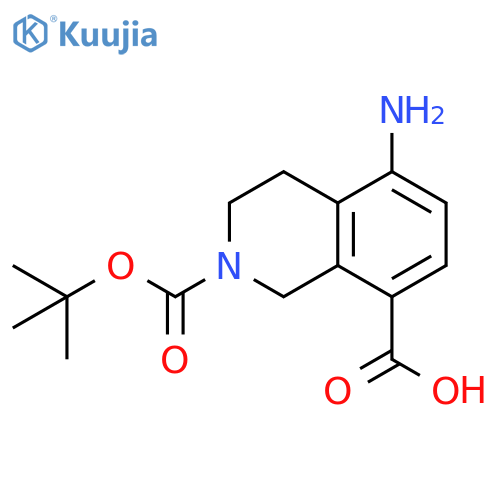 5-amino-2-(tert-butoxy)carbonyl-1,2,3,4-tetrahydroisoquinoline-8-carboxylic acid structure