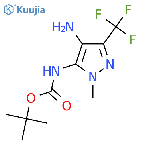 Tert-butyl N-4-amino-1-methyl-3-(trifluoromethyl)-1H-pyrazol-5-ylcarbamate structure