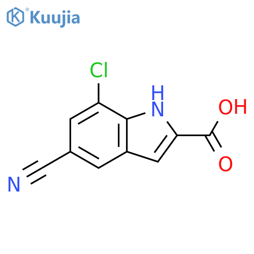 7-chloro-5-cyano-1H-indole-2-carboxylic acid structure