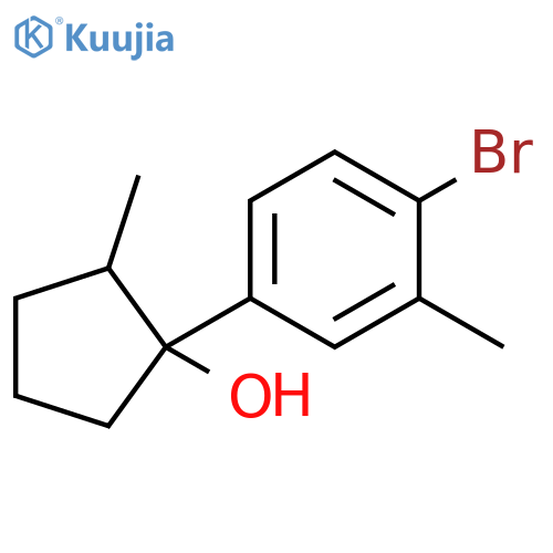 1-(4-bromo-3-methylphenyl)-2-methylcyclopentan-1-ol structure