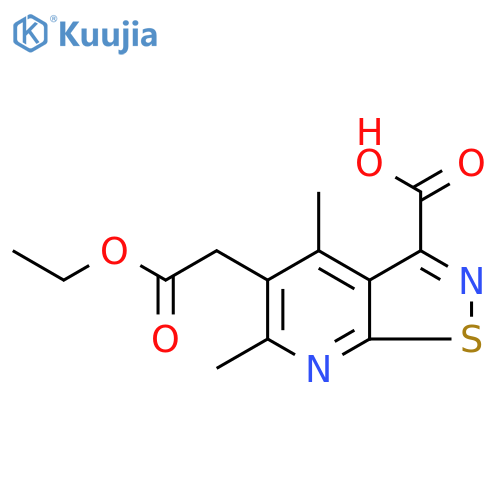 5-(2-ethoxy-2-oxoethyl)-4,6-dimethyl-1,2thiazolo5,4-bpyridine-3-carboxylic acid structure