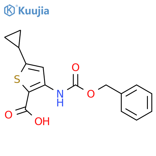 3-{(benzyloxy)carbonylamino}-5-cyclopropylthiophene-2-carboxylic acid structure