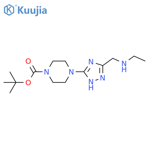 tert-butyl 4-{5-(ethylamino)methyl-1H-1,2,4-triazol-3-yl}piperazine-1-carboxylate structure