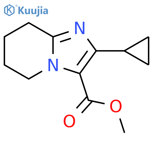 methyl 2-cyclopropyl-5H,6H,7H,8H-imidazo1,2-apyridine-3-carboxylate structure