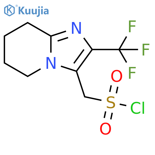 2-(trifluoromethyl)-5H,6H,7H,8H-imidazo1,2-apyridin-3-ylmethanesulfonyl chloride structure