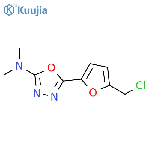 5-5-(chloromethyl)furan-2-yl-N,N-dimethyl-1,3,4-oxadiazol-2-amine structure