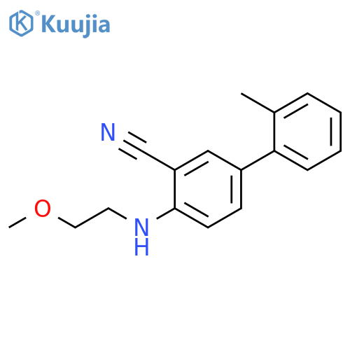 2-(2-methoxyethyl)amino-5-(2-methylphenyl)benzonitrile structure