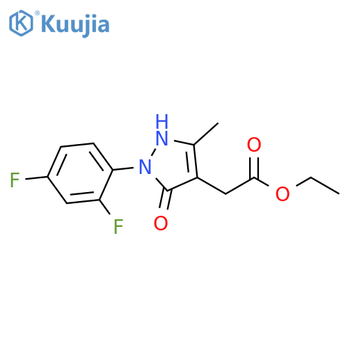 1H-Pyrazole-4-acetic acid, 1-(2,4-difluorophenyl)-2,5-dihydro-3-methyl-5-oxo-, ethyl ester structure
