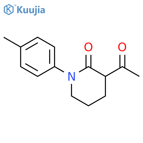 3-acetyl-1-(4-methylphenyl)piperidin-2-one structure