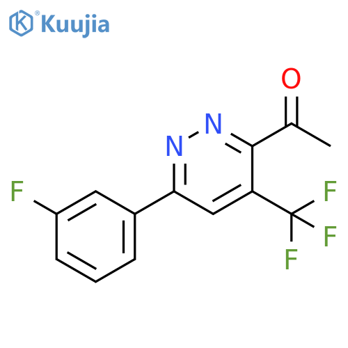 1-6-(3-fluorophenyl)-4-(trifluoromethyl)pyridazin-3-ylethan-1-one structure