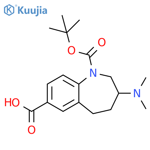 1-(tert-butoxy)carbonyl-3-(dimethylamino)-2,3,4,5-tetrahydro-1H-1-benzazepine-7-carboxylic acid structure