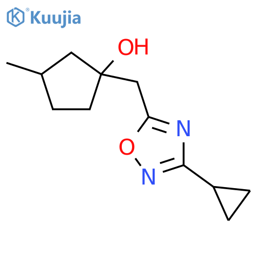 1-(3-cyclopropyl-1,2,4-oxadiazol-5-yl)methyl-3-methylcyclopentan-1-ol structure