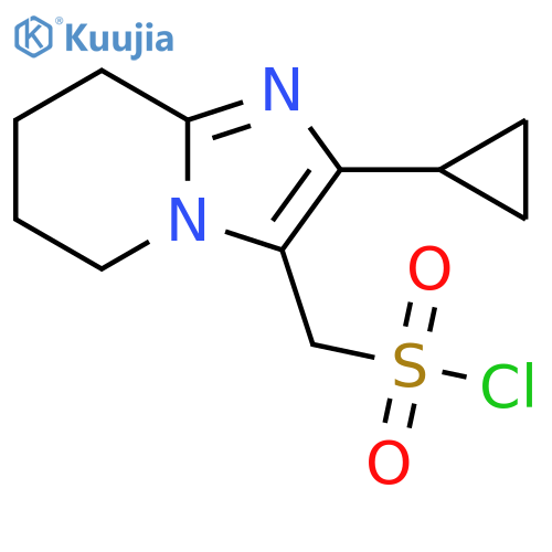 {2-cyclopropyl-5H,6H,7H,8H-imidazo1,2-apyridin-3-yl}methanesulfonyl chloride structure