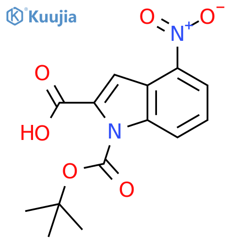 1-(tert-butoxy)carbonyl-4-nitro-1H-indole-2-carboxylic acid structure