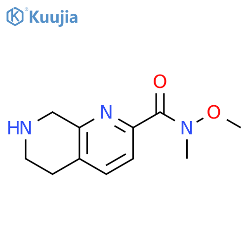 N-methoxy-N-methyl-5,6,7,8-tetrahydro-1,7-naphthyridine-2-carboxamide structure