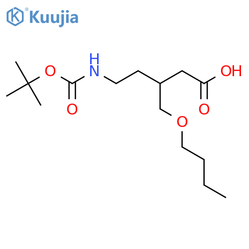 5-{(tert-butoxy)carbonylamino}-3-(butoxymethyl)pentanoic acid structure