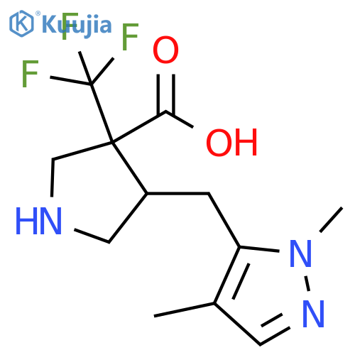 4-(1,4-dimethyl-1H-pyrazol-5-yl)methyl-3-(trifluoromethyl)pyrrolidine-3-carboxylic acid structure