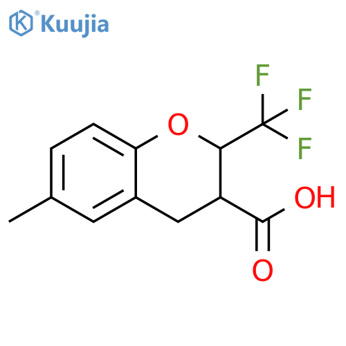 2H-1-Benzopyran-3-carboxylic acid, 3,4-dihydro-6-methyl-2-(trifluoromethyl)- structure