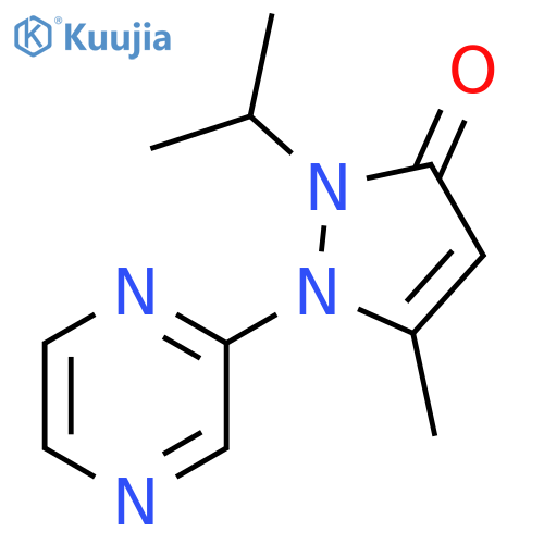 5-methyl-2-(propan-2-yl)-1-(pyrazin-2-yl)-2,3-dihydro-1H-pyrazol-3-one structure