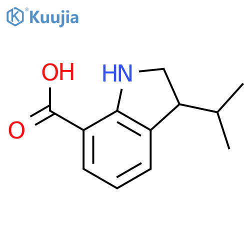 3-(propan-2-yl)-2,3-dihydro-1H-indole-7-carboxylic acid structure