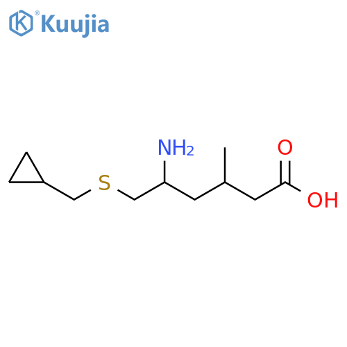 5-amino-6-(cyclopropylmethyl)sulfanyl-3-methylhexanoic acid structure