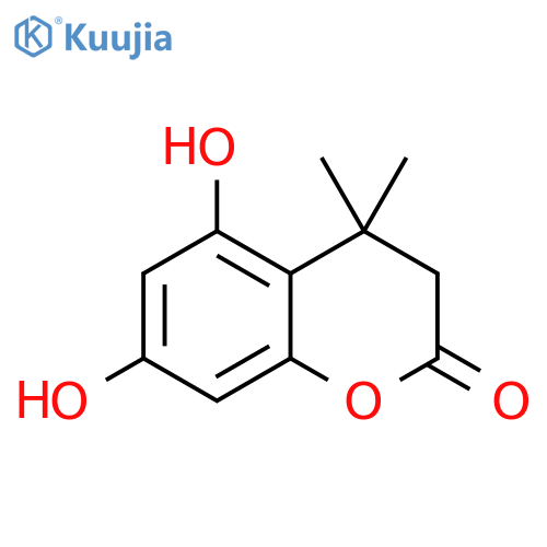 5,7-dihydroxy-4,4-dimethyl-3,4-dihydro-2H-1-benzopyran-2-one structure