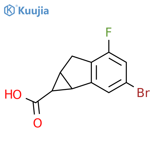 3-bromo-5-fluoro-1H,1aH,6H,6aH-cyclopropaaindene-1-carboxylic acid structure