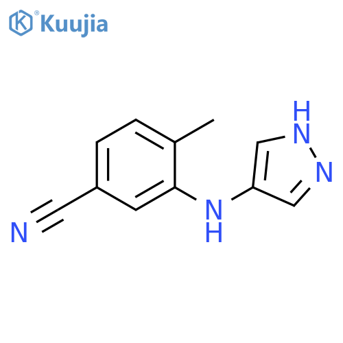 4-methyl-3-(1H-pyrazol-4-yl)aminobenzonitrile structure