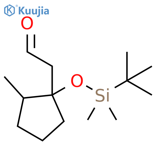 2-{1-(tert-butyldimethylsilyl)oxy-2-methylcyclopentyl}acetaldehyde structure