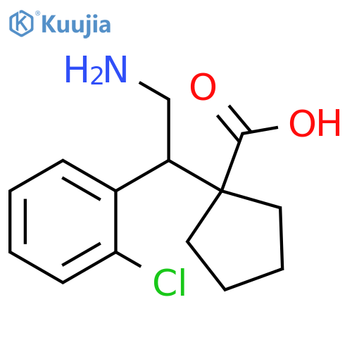 1-2-amino-1-(2-chlorophenyl)ethylcyclopentane-1-carboxylic acid structure