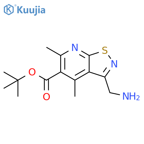 tert-butyl 3-(aminomethyl)-4,6-dimethyl-1,2thiazolo5,4-bpyridine-5-carboxylate structure