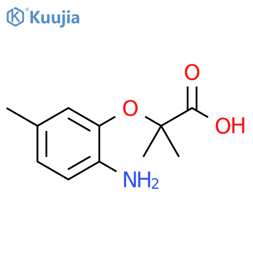 2-(2-amino-5-methylphenoxy)-2-methylpropanoic acid structure