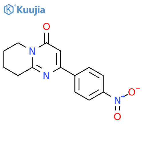 2-(4-nitrophenyl)-4H,6H,7H,8H,9H-pyrido1,2-apyrimidin-4-one structure