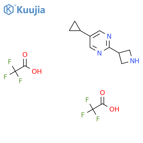 2-(Azetidin-3-yl)-5-cyclopropylpyrimidine, bis(trifluoroacetic acid) structure