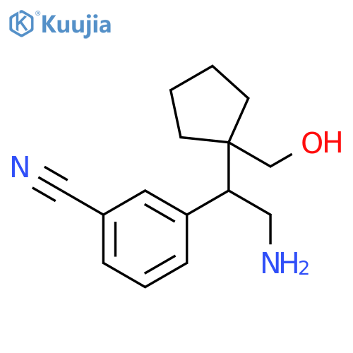 Benzonitrile, 3-[2-amino-1-[1-(hydroxymethyl)cyclopentyl]ethyl]- structure