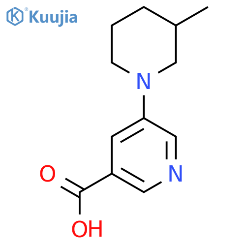 5-(3-Methylpiperidin-1-yl)nicotinic acid structure