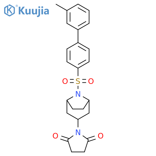1-[8-[4-(3-methylphenyl)phenyl]sulfonyl-8-azabicyclo[3.2.1]octan-3-yl]pyrrolidine-2,5-dione structure