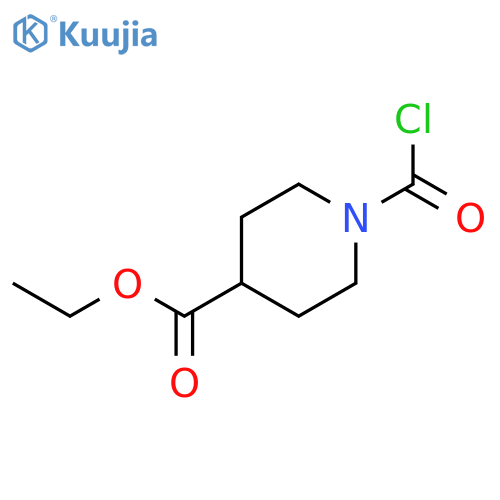 4-PIPERIDINECARBOXYLIC ACID, 1-(CHLOROCARBONYL)-, ETHYL ESTER structure