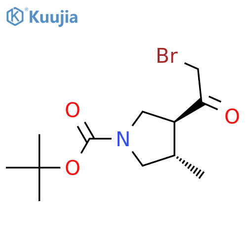 tert-butyl (3S,4S)-3-(2-bromoacetyl)-4-methylpyrrolidine-1-carboxylate structure