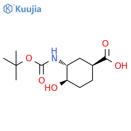 2-((1S,3R,4R)-3-((tert-butoxycarbonyl)amino)-4-hydroxycyclohexyl)-2-oxoacetic acid structure